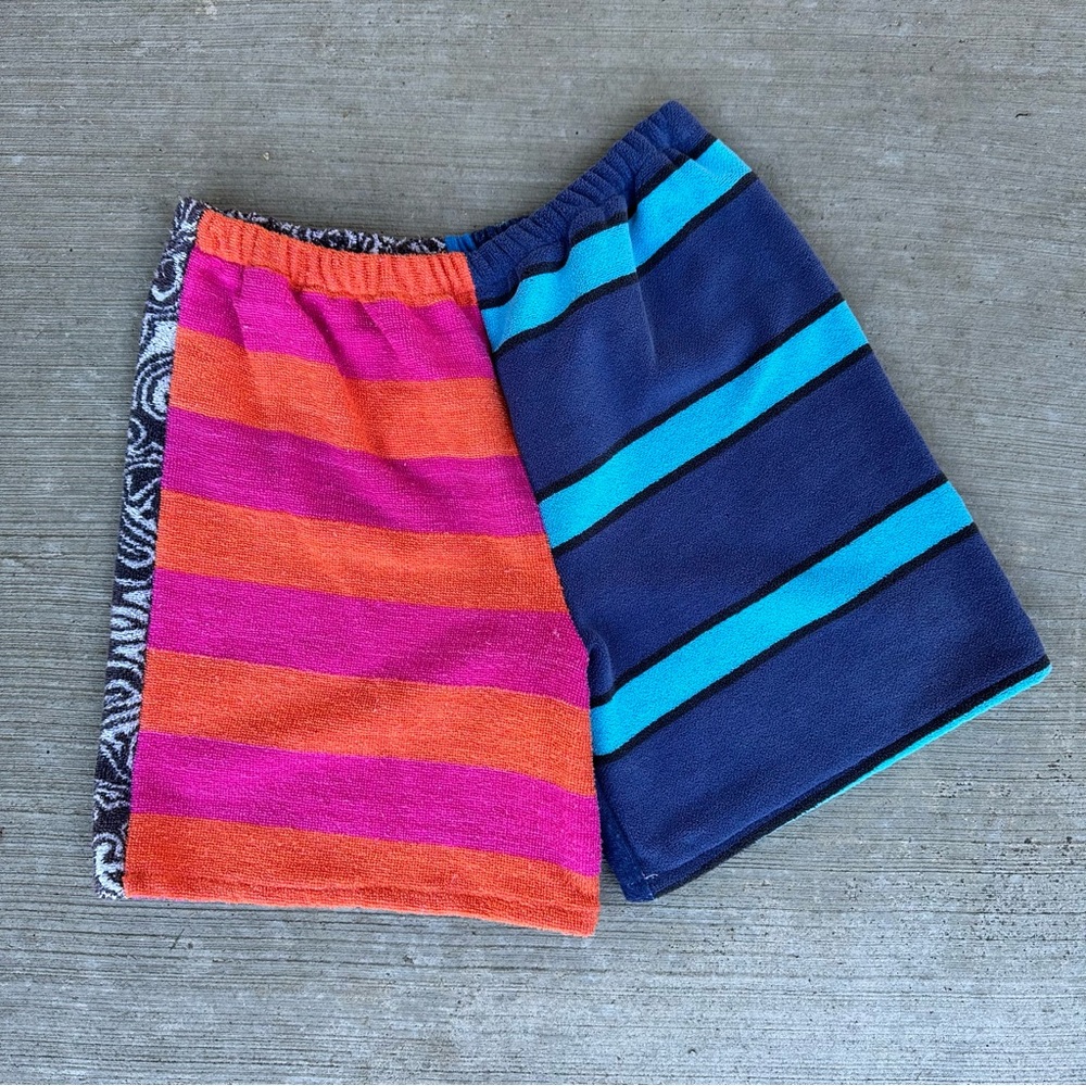 Upcycled Beach Towel Shorts Large